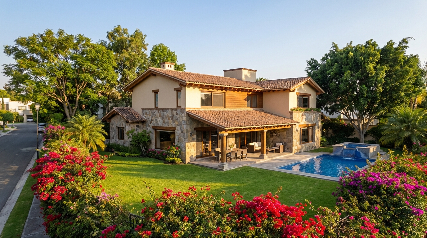 Residencia con jardín en Bugambilias